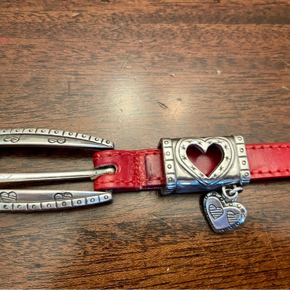 Brighton Leather red belt with charm - Picture 1 of 3
